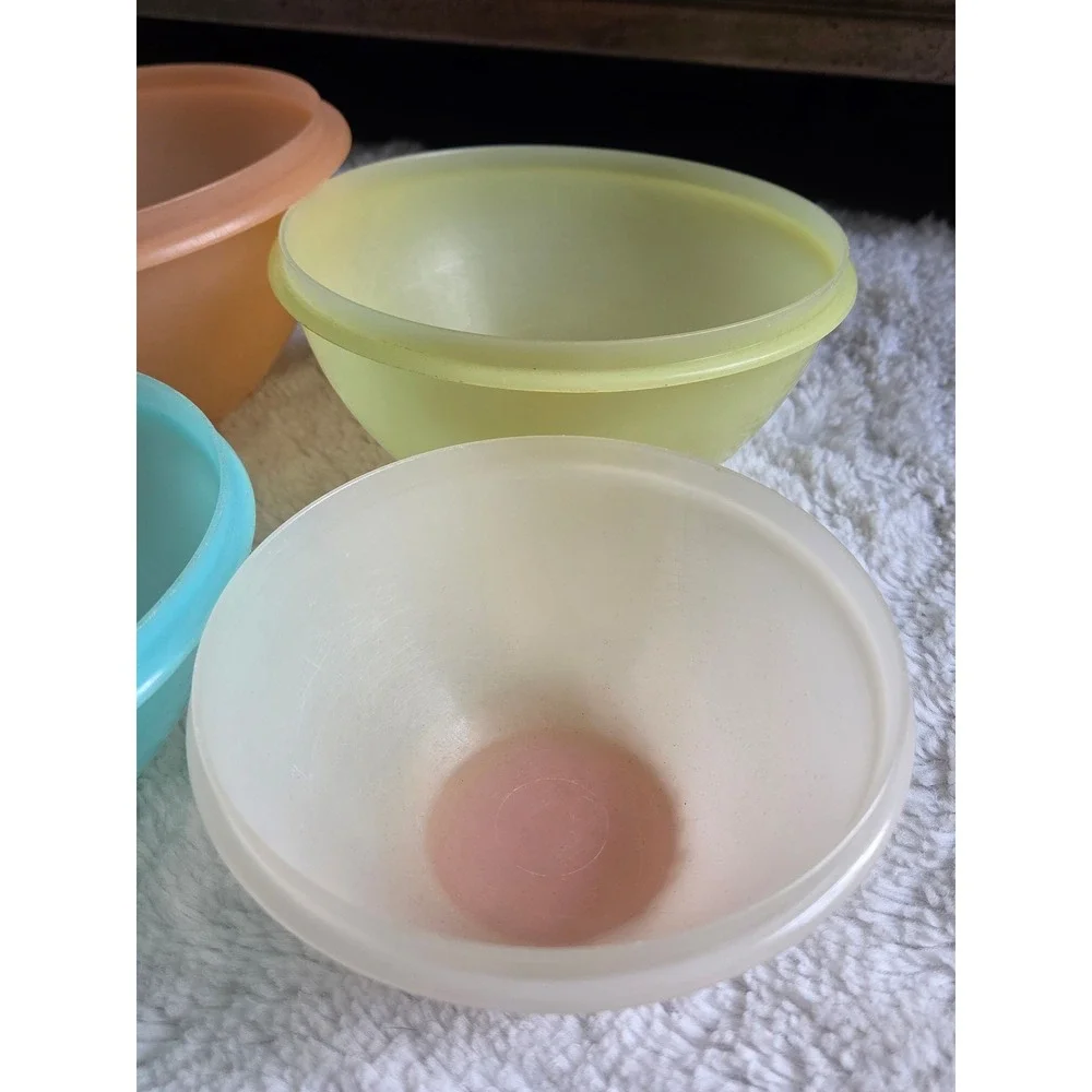 Vintage Retro Tupperware Wonderlier Nesting Bowls Pastel Set of 6 No Lids